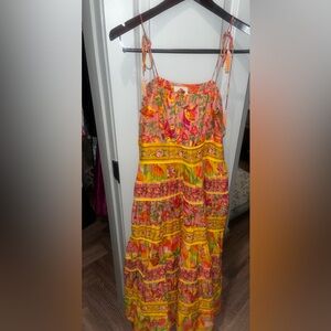 2024 Farm Rio Mixed Fruit Cotton Midi Dress | New Farm Rio Dress Tropical Resort